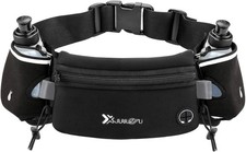 Running Hydration Belt with 2 Water Bottles – Waterproof Waist Pack for Jogging.