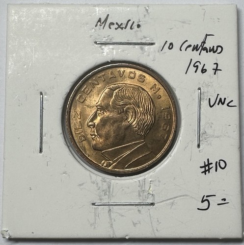 Mexiko 1967 ~ Bronze 10 Centavos ~ HOCHWERTIG - Bild 1 von 2