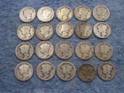 20 SILVER MERCURY DIMES TEENS & TWENTIES WITH  FULL OR PARTIAL DATES lot 138