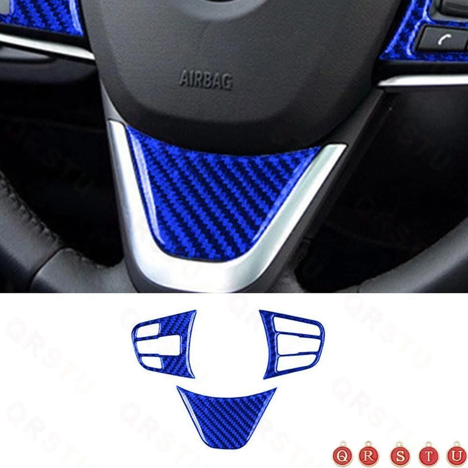 Juego completo de 32 piezas de embellecedor interior de fibra de carbono azul para BMW X1 F48 2016-18 Foto 3 de 4