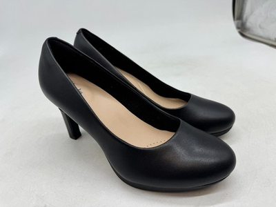 #ad #ad Clarks Collection Ambyr Joy Pumps Women#x27;s Black Leather Comfort Slip On 7 $46.49