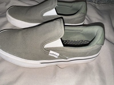 Adidas Women's Canvas Slip-On Loafers Gray Primegreen Size 7
