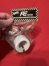 NOS WHITE RE RACING DOUBLE BOLT SEAT POST CLAMP OLD SCHOOL BMX GT HUTCH TUF NECK