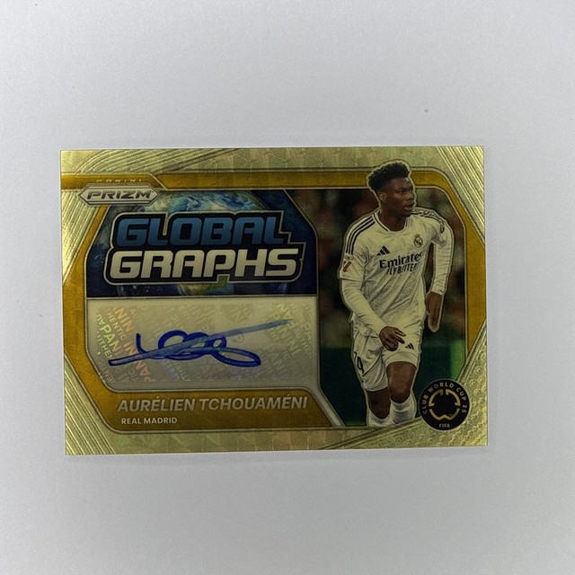 Aurelien Tchouameni 2025 Prizm Fifa Club World Cup GOLD VINYL AUTO 1/1