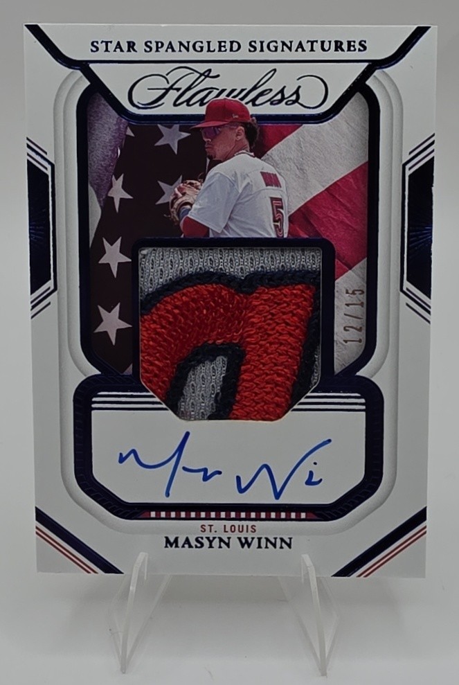 2023 Flawless Masyn Winn Star Spangled Sapphire /15 MEM Auto St. Louis Cardinals view 1