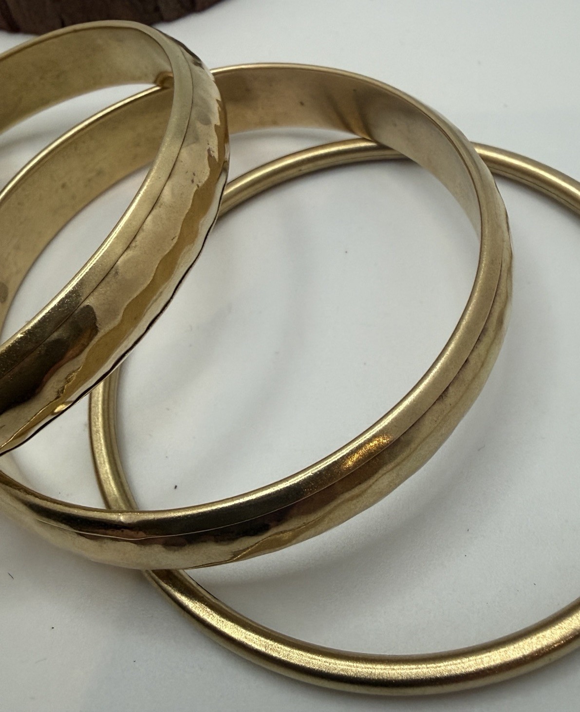 Four  Vintage Brass Bangle Braclets - image 4