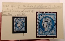 Timbre France Cérès 25c bleu n°60 type III petite variété fleuron et cadre