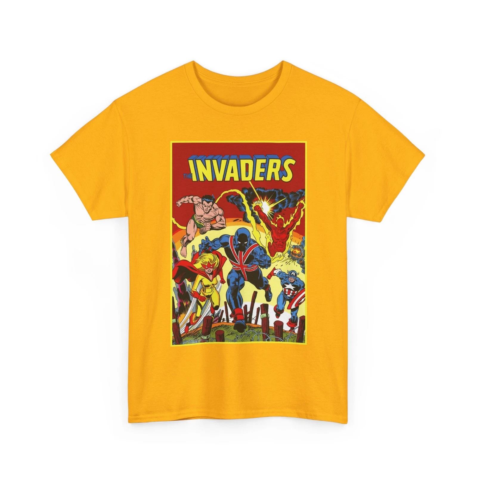 Invaders T-Shirt - Captain America, Human Torch, Namor, Spitfire - Marvel Comics
