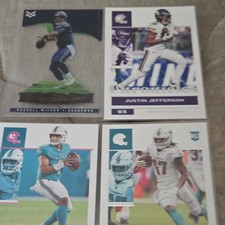 Panini Chronicles NFL Trading Card Lot - Wilson, Jefferson, Dolphins, 4 Cards