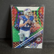 Josh Allen 2020 Panini Mosaic Will To Win Green Prizm Insert Card Buffalo Bills