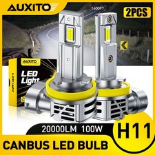 2PCS AUXITO H11 LED Headlight Bulbs High/Low Beam 6500K Super Bright 48000LM Uk