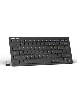 TECKNET 2.4G Wireless Keyboard  Mini Compact Keyboard with Media Hotkeys, 12M...