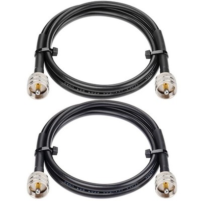 RG8x Jumper Cable 3ft,2 Pack PL259 Jumper CB Coax Cable 50 Ohm,UHF PL259 Male...