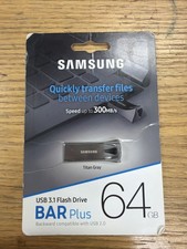 SAMSUNG BAR Plus 64GB - 300MB/s USB 3.1 Flash Drive Titan Gray (MUF-64BE4/AM)