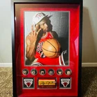 Michael Jordan Signed Chicago Stadium Floorboard Framed Bulls Custom Display LOA