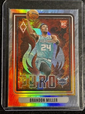 2023-24 Panini Phoenix Pyro #17 Brandon Miller Charlotte Hornets Silver RC