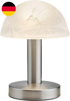 Trio Leuchten LED Tischleuchte Fynn II 599110107, Metall Nickel Matt, Glas Alaba
