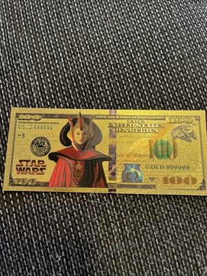100 Dollar Banknote Goldfolie Star Wars, Prinzessin Padmé Amidala
