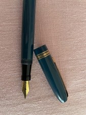 Blue Vintage Swan Mabie Todd Calligraph Pen with Iradium Nib