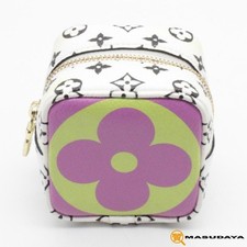 LOUIS VUITTON Canvas Coin Purse Giant Monogram Gold Hardware Zipper Luxury Used