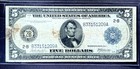 1914 $5 Five Dollar Large Size Blue Seal Federal Reserve Note 2-B New York, NY — photo 2