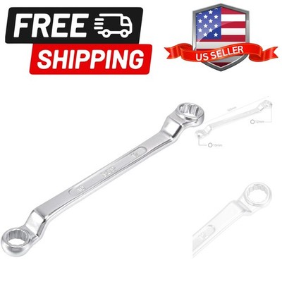 10mm x 12mm Metric 12 Point Offset Double Box End Wrench Chrome Plated, Cr-V ...