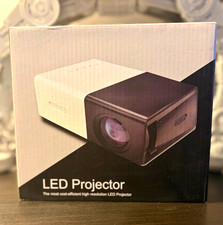 LED Projector TFT LCD 320x240 Native 1080p Support USB Portable Speakers B/W