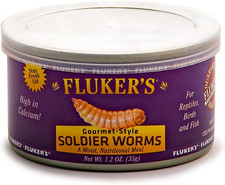 Fluker's Gourmet Canned Soldier Worms Reptile Food 1.2 Oz