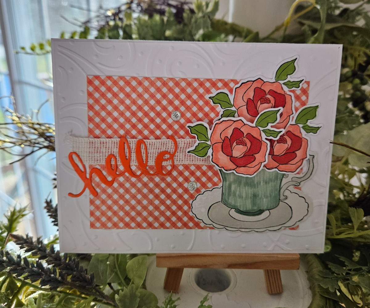 STAMPIN UP CARD KIT -TEAPOT WITH FLOWERS  HELLO KIT MAKES 4 - 26.13