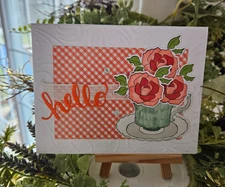 STAMPIN UP CARD KIT -TEAPOT WITH FLOWERS  HELLO KIT MAKES 4 - 26.13