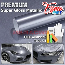 ESSMO PET Super Gloss Metallic Space Gray Vehicle Vinyl Wrap Decal Like Paint