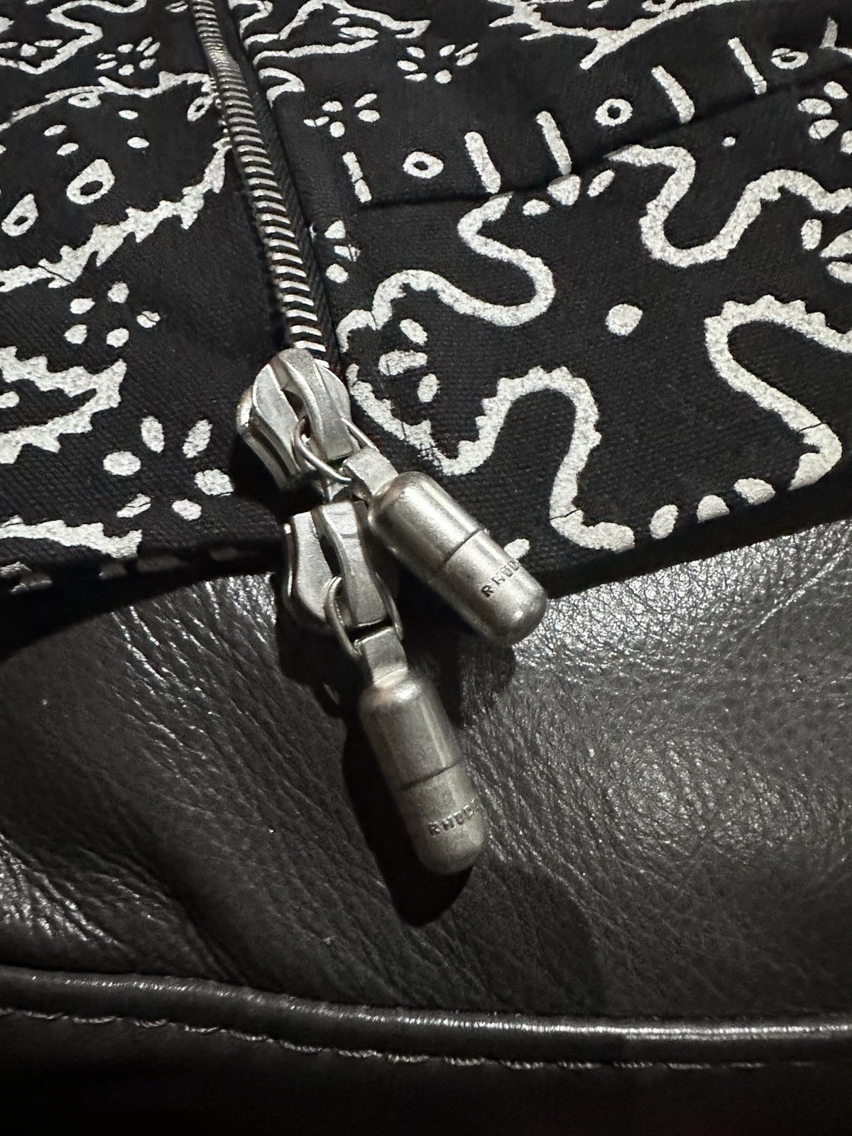 RHUDE Paisley Black Bomber Jacket - product detail image 3