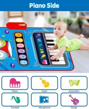 Baby Musical Piano Mat Toddler Toys for 1 Year Old Boys 2 in 1 Music Dance Pad