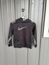 Nike Youth Hooded Sweatshirt Size Small Black Gray Logo Pullover Hoodie Boys