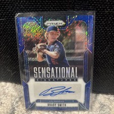 2025 Panini Prizm Brady Smith Sensational Signatures Blue Shimmer Auto 6/8 