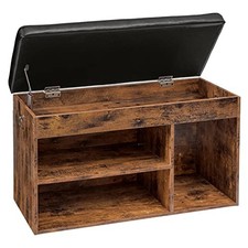 Shoe Bench Boot Organizer, Storage Bench with Flip-Open Storage Box and