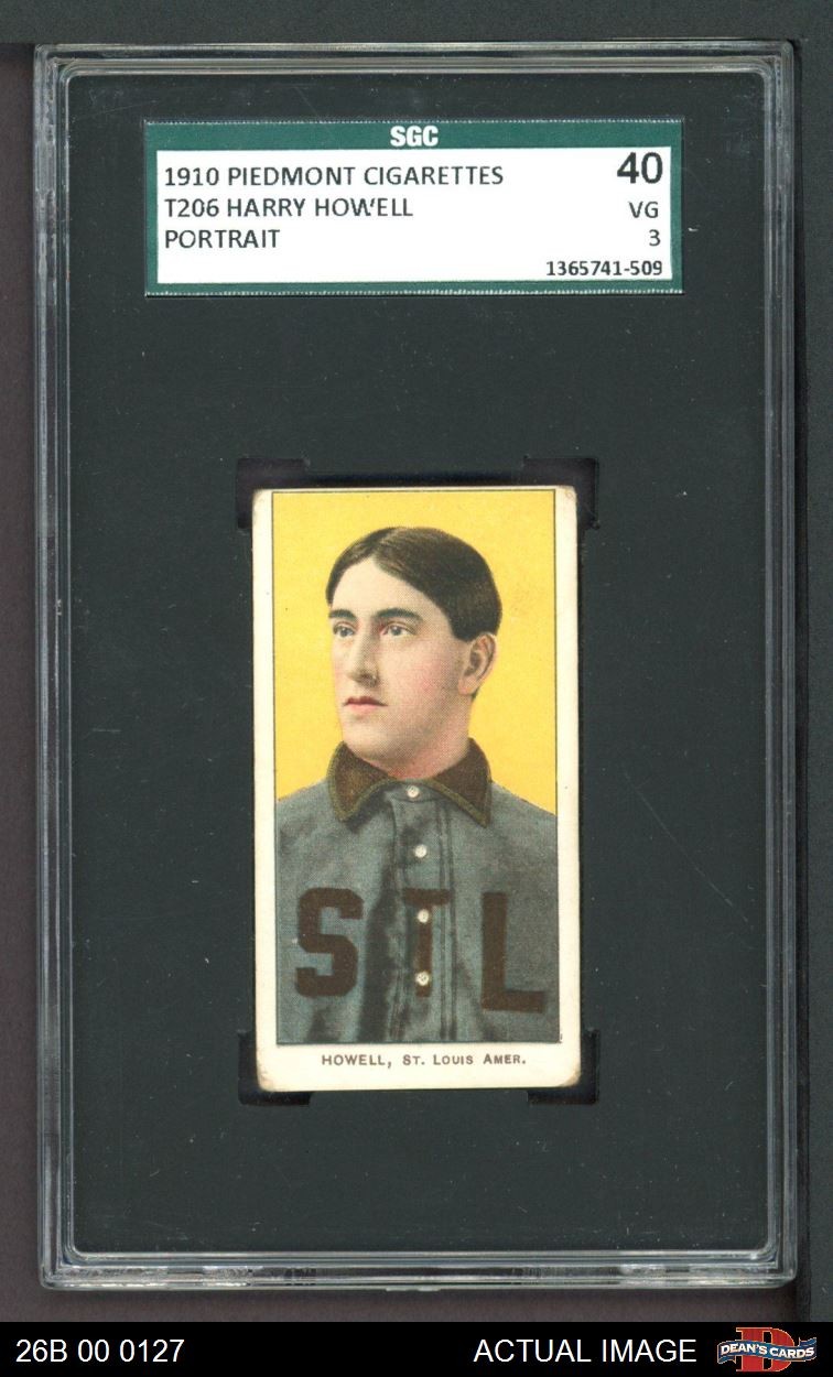 1909 T206 Harry Howell Portrait Browns VARIATION SGC 3 - VG