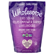 Wholesome Sweeteners Inc  Organic Cane Sugar 2 lbs  32 oz - 907 g Fair Trade,
