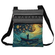 Night Ship Messenger Bag Small Ethnic Pattern Printed Adjustable Strap Crossb...