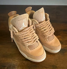 Jordan 4 Air Jordan Unisex Beige Suede Mid Top Sneakers US 7.5 AV0823-200