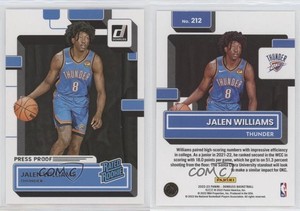 2022-23 Panini Donruss Rated Silver Press Proof Jalen Williams #212 Rookie RC