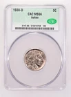 1938 D CAC MS66 Buffalo Nickel 5¢ Beautiful Luster Tone