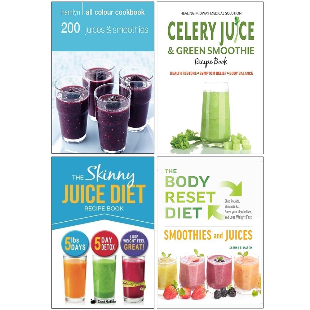 200 Juices,Celery Juice & Green,Skinny Juice Diet Recipe,Body  4 Books Set