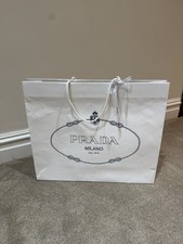 Borsa porta shopping/regali Prada bianca con logo (misure 56x47x15 cm)  