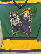 Insane Clown Posse Icp - Cartoon Running Hockey Jersey Signed Juggalo Rare OOP