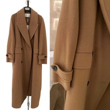 Tweed Women Overcoat Trench Coat Double Breasted Fashion Elegant Business