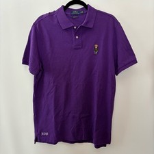 Ralph Lauren Polo Bear Custom Slim Fit Purple Polo Hermjesty 66 Size L