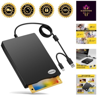 Plug and Play Floppy Disk Drive   Ultra Thin Design for Easy Memory Retrieval