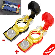 Car Battery Terminal Connector Top Post Positive Negative Heavy Duty 2PCS NEW