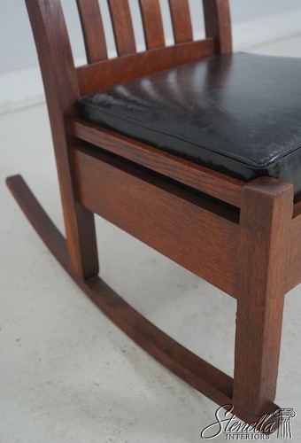 F64642EC: STICKLEY BROTHERS Quaint Small Mission Oak Nursing Rocker - Picture 6 of 19
